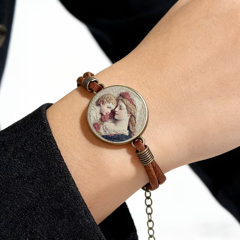 2D Flat Pattern Vintage Bangle Bracelet, Holiday Gift